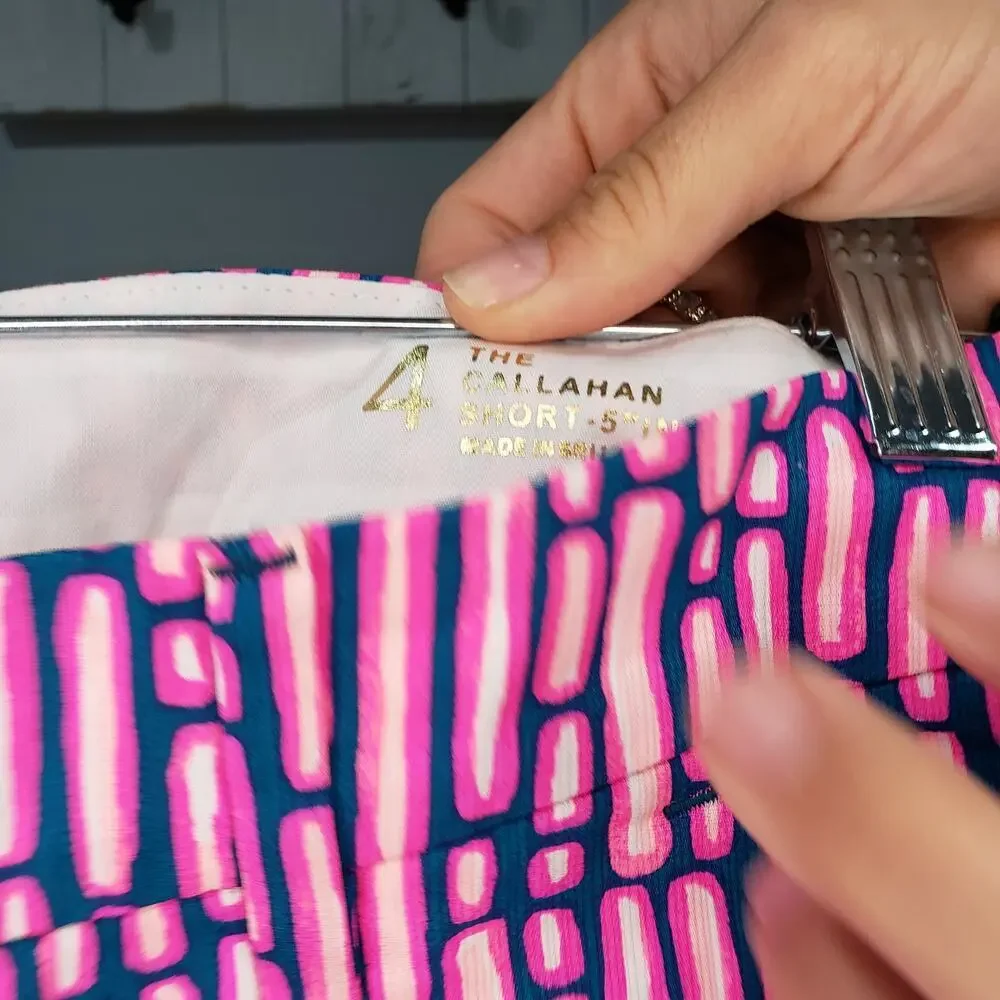 Lilly Pulitzer Callahan Shorts Size 4 NWT Pink Blue Print 5
